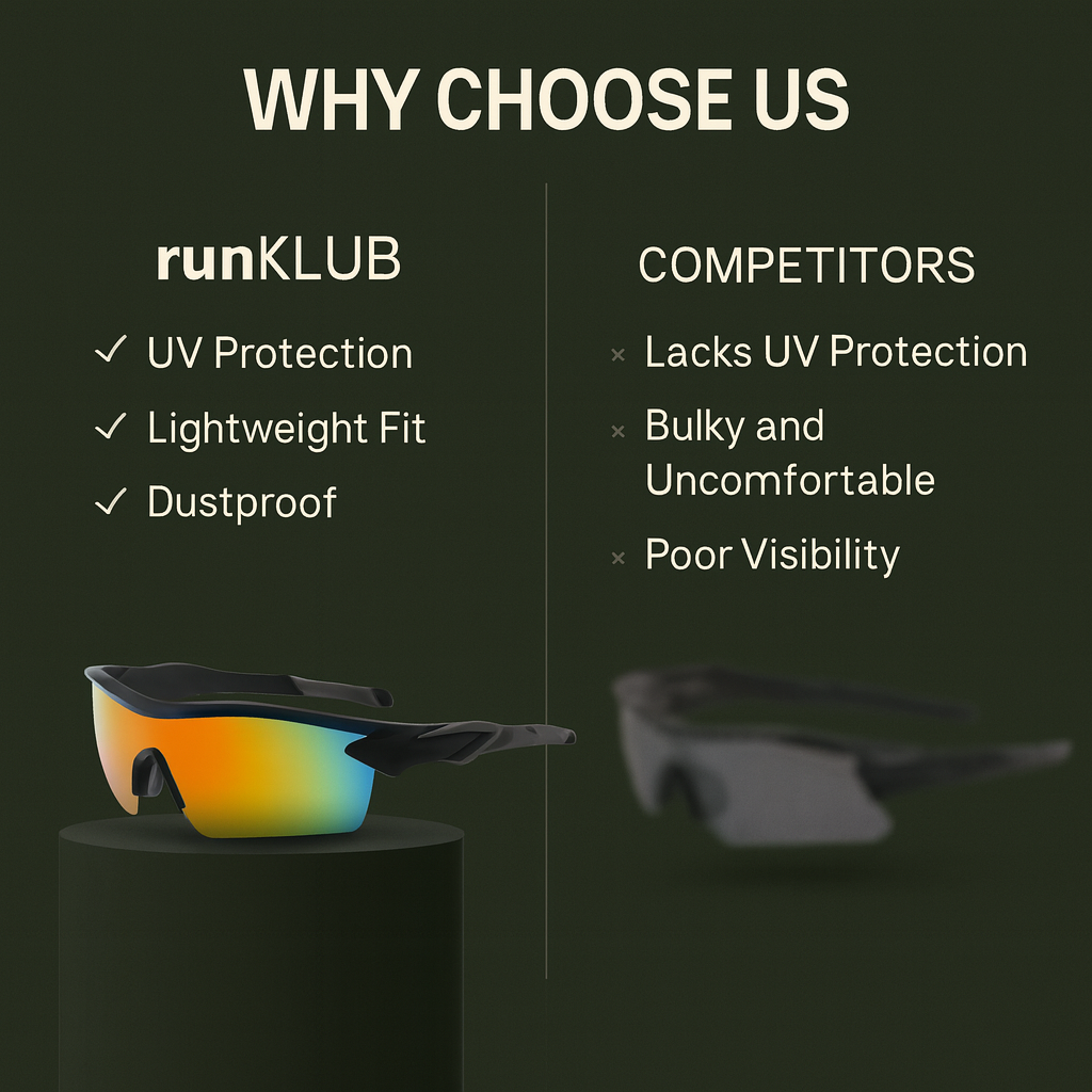 runKLUB Performance Sunglasses – UV Protection, Lightweight & Dustproof